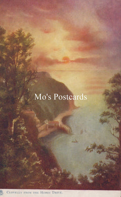 Vintage-style painting of a landscape with a house on an island 