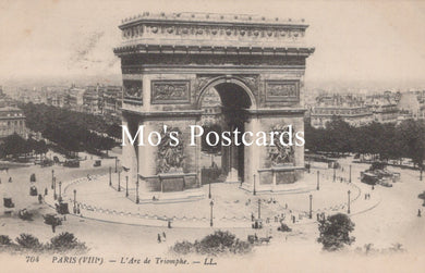 Vintage postcard of the Arc de Triomphe in Paris  