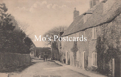 Vintage street scene with stone buildings 