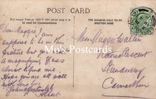 Load image into Gallery viewer, Vintage postcard with handwritten text and a stamp
