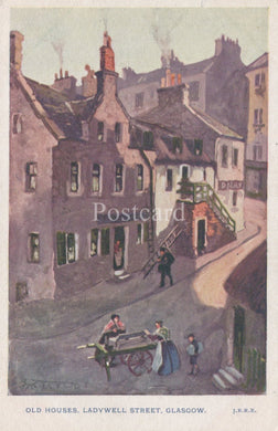 Vintage postcard of Old Houses on Ladywell Street, Glasgow