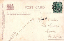 Load image into Gallery viewer, Vintage postcard with text and a stamp, featuring the Royal Coat of Arms.

