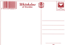 Load image into Gallery viewer, Back of a product packaging with &#39;Whiteholme of Dundee&#39; branding, barcode, and affix stamp design.
