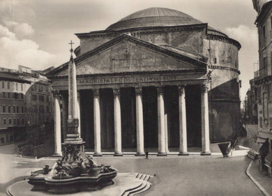 Pantheon in Rome with classical architecture and columns