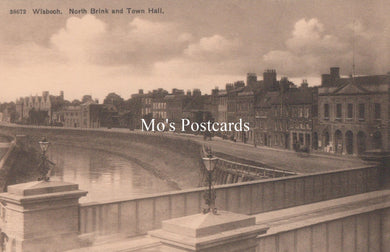 Cambridgeshire Postcard - Wisbech, North Brink and Town Hall  SW19274
