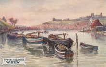 Load image into Gallery viewer, Harbor scene with boats and a coastal town in the background
