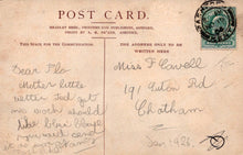 Load image into Gallery viewer, Vintage postcard with handwritten text and a stamp, featuring Bradley Bros. branding.

