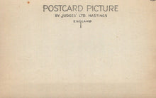 Load image into Gallery viewer, Vintage postcard with &#39;Postcard Picture by Judges&#39; Ltd, Hastings England&#39; text on a beige background

