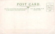 Load image into Gallery viewer, Vintage postcard with text and stamp placeholder on a light background
