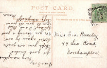 Load image into Gallery viewer, Vintage postcard with handwritten text and a stamp, printed in Great Britain.

