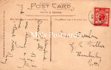 Load image into Gallery viewer, Vintage postcard with handwritten text and a red stamp.
