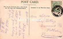 Load image into Gallery viewer, Vintage postcard with handwritten text and a stamp 
