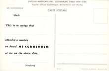 Load image into Gallery viewer, Shipping Postcard - MS Kungsholm, Swedish American Line  SW18703
