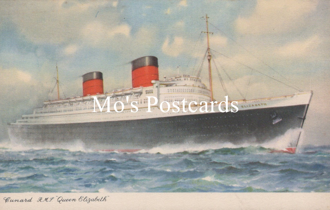 Shipping Postcard - Cunard R.M.S. Queen Elizabeth  SW18708