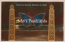 Load image into Gallery viewer, Lancashire Postcard - Blackpool By Night, Illuminated Butterfly   SW18771

