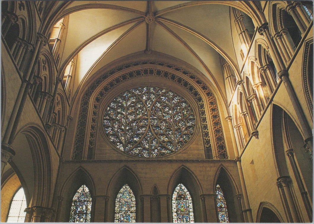 Lincolnshire Postcard - Lincoln Minster, The Bishop's Eye Window  SW17154