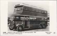 Load image into Gallery viewer, Road Transport Postcard - Green Line Double Decker Bus   SW17736
