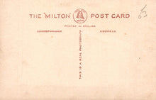 Load image into Gallery viewer, Back of a postcard from &#39;The Milton&#39; with text and logo.
