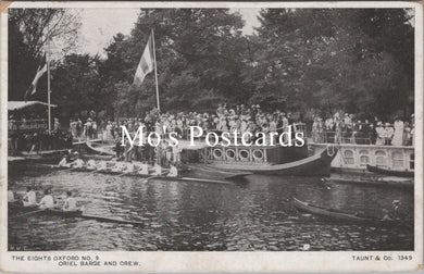 Oxfordshire Postcard - The Eights Oxford No 9, Oriel Barge and Crew  SX252