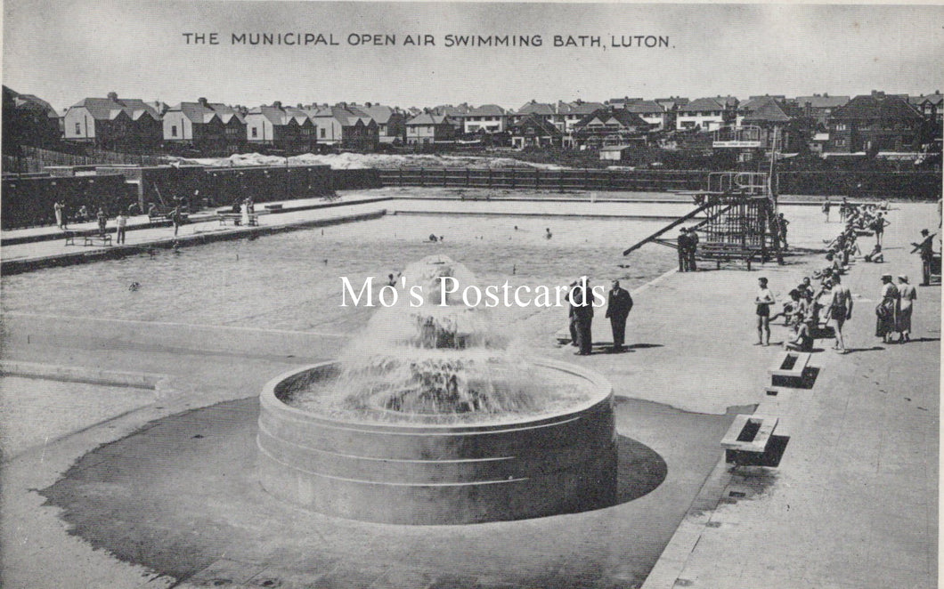 Bedfordshire Postcard - Luton, Municipal Open Air Swimming Bath  SW18609