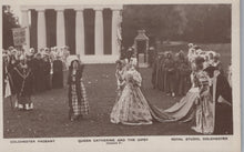 Load image into Gallery viewer, Vintage black and white photo of a pageant with &#39;Queen Catherine and the Gipsy&#39; at Royal Studio, Colchester.
