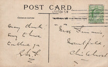 Load image into Gallery viewer, Vintage postcard with handwritten text and a stamp, featuring the word &#39;Post Card&#39; at the top.
