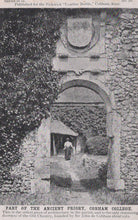 Load image into Gallery viewer, Stone archway with a person walking through it, surrounded by greenery, with text at the bottom.
