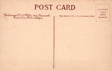 Load image into Gallery viewer, Vintage postcard with text and a vertical line on a beige background
