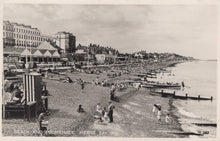 Load image into Gallery viewer, Vintage black and white photo of a beach and promenade in Herne Bay
