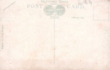 Load image into Gallery viewer, Vintage Valentine&#39;s Day postcard with text and a logo on a light pink background
