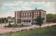 Load image into Gallery viewer, Vintage postcard of Brighton High School in Brighton, Massachusetts
