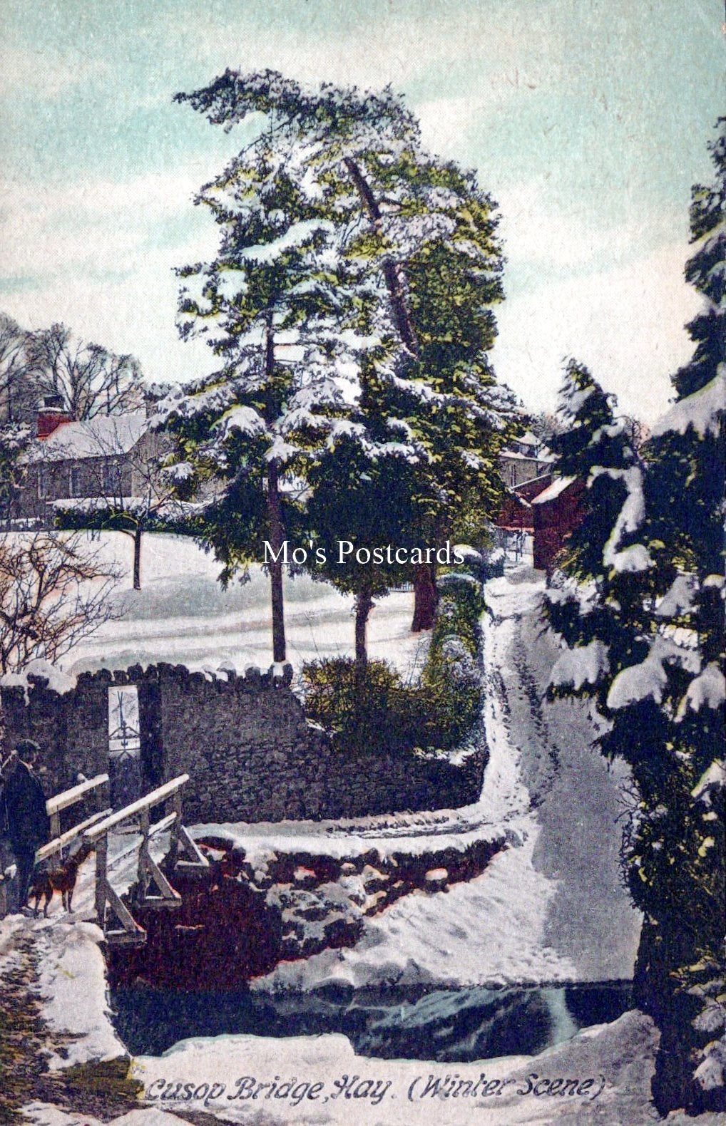 Herefordshire Postcard - A Winter Scene at Cusop Bridge, Hay SW18216