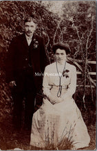 Load image into Gallery viewer, Ancestors Postcard - Couple Posing Outdoors in 1911 -  SW16970
