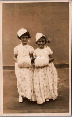 Ancestors Postcard - Two Young Girls Wearing Fancy Dresses SW16847