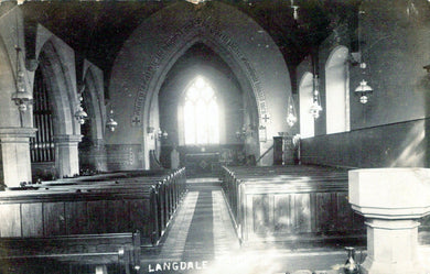 Cumbria Postcard - Interior of Langdale Church  SW18479