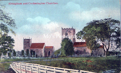 Lincolnshire Postcard - Alvingham and Cockerington Churches  SW18507