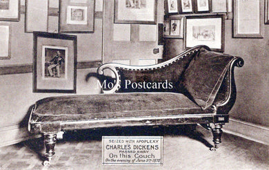 Literature Postcard - Charles Dickens Passed Away on This Couch  SW18517