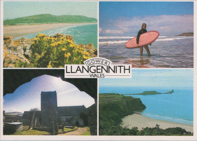 Wales Postcard - Llangennith Beach Surfing, Gower SW16906