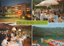 Load image into Gallery viewer, Collage of images from Dorint Hotel Ardenne Spa including exterior, dining area, and lake view.
