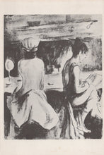 Load image into Gallery viewer, Artistic depiction of three women in a room with a mirror and a table.
