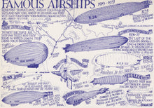Load image into Gallery viewer, Illustrations of famous airships with text on a white background
