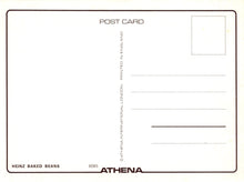 Load image into Gallery viewer, Back of a postcard with &#39;Athena&#39; branding and text
