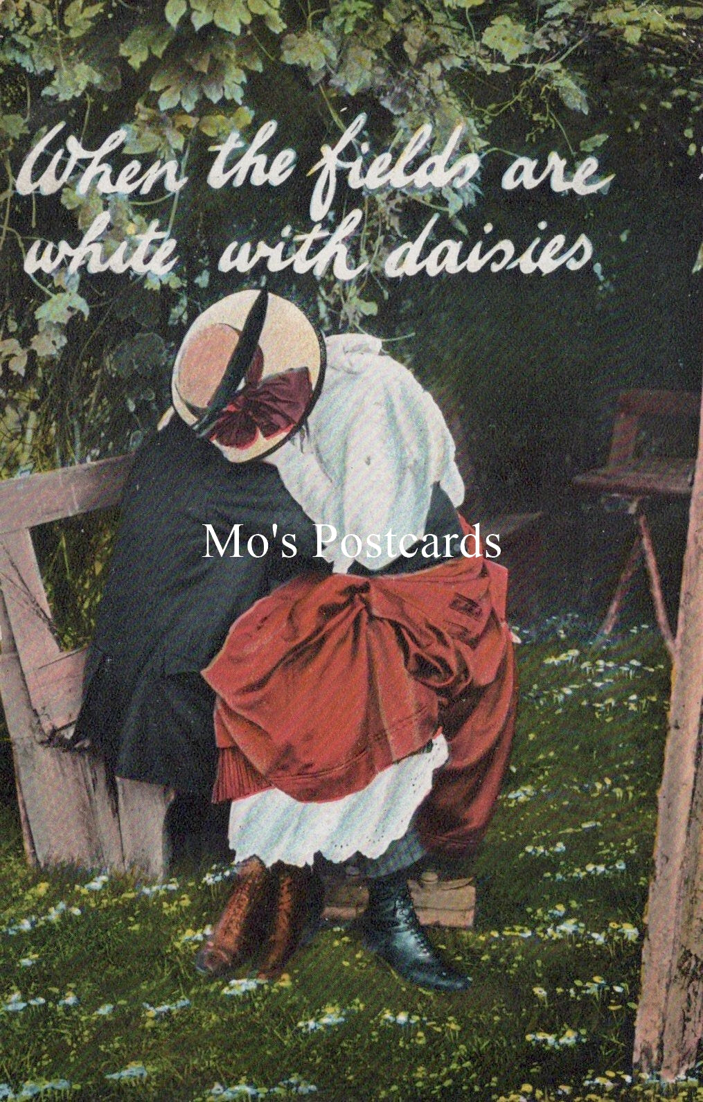 Romance Postcard - When The Fields Are White With Daisies  VT206