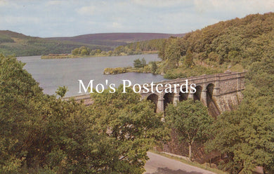 Village of Llangattock Lingoed with a lake and viaduct, featuring 'Mo's Postcards' text.