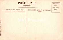 Load image into Gallery viewer, Vintage postcard with text and a stamp area on a beige background
