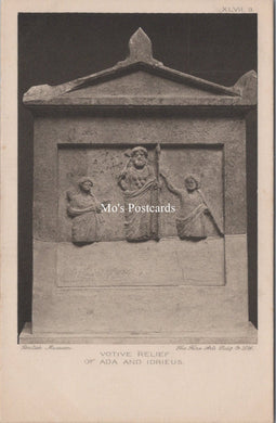 British Museum Postcard - Votive Relief of Ada and Idrieus   SW17361