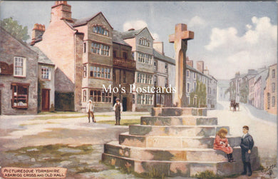 Yorkshire Postcard - Askrigg Cross and Old Hall  SW17364