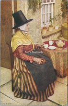 Load image into Gallery viewer, Wales Postcard - Welsh Lady In Traditional Costume Having Tea  SX96
