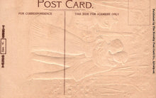 Load image into Gallery viewer, Vintage postcard with text and design elements on a beige background
