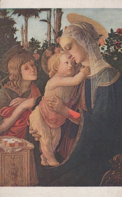 Painting of a woman holding a child with a young boy in the background